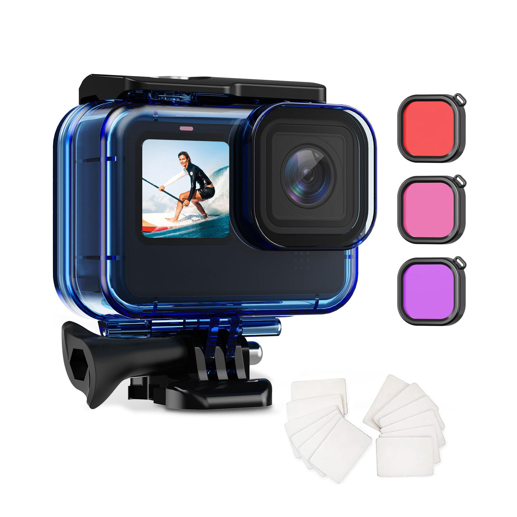 HONGDAK 60m Action Sports Camera Accessories Waterproof Housing Diving Case Optical Filters Camera Len Filter for GoPro Hero13