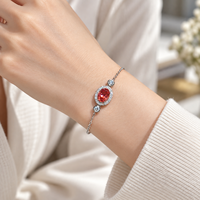 18K Gold IGI Labor-gezüchtetes Ovales Halo-Kettenarmband 14,69g 999 Reinheit Feiner Schmuck Großhandel