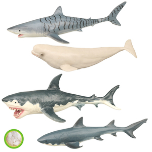 Tiburón blanco de juguete de plástico de PVC para niños, ballena realista, animales de Mar, de peluche, alta calidad - Product Image 4