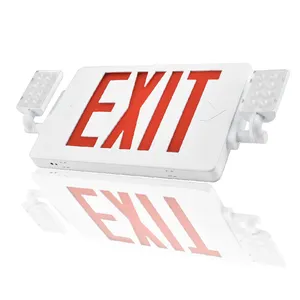 Emergency Exit Sign Supplier Since1967-NEW Slim UL Listed LED Combo EMERGENCY EXIT SIGN W/Twin Heads