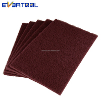 EVERTOOL Feuille abrasive non tissée marron, tampon de ponçage manuel en toile pour l'industrie automobile, pour la préparation des surfaces métalliques avant la peinture