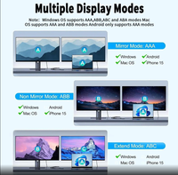 Adaptateur USB-C vers double HDMI 4K60Hz/30Hz, type C vers 2HDMI 2.0, répartiteur pour double moniteur, écran étendu, Dell XPS 15/17 HP MST