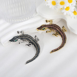 Mới hợp thời trang cổ điển cá sấu lớn trâm động vật sang trọng trâm cài cho nam giới hoặc bạn trai món quà cưới cho trẻ em - Product Image 4