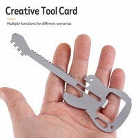 Carte multi-outils en forme de guitare, acier inoxydable 420J2, outil multifonction portable de poche pour le camping en plein air et les voyages