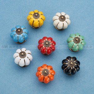 Diyin <b>Ceramic</b> Pumpkin Handle Zinc Alloy Novelty Shape Cabinet Drawer <b>Knob</b> Easy Installation - Product Image 1