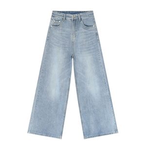 بنطلون جينز واسع الساق عصري بتطريز ثلاثي الأبعاد وطباعة مخصصة عالية الجودة - Product Image 3