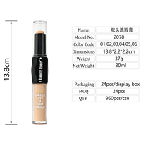 6 Teintes Mat - Stylo Correcteur Double Embout 2-en-1 : Stick Correcteur Solide et Applicateur Liquide - Maquillage Visage Multi-Tons