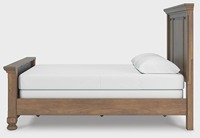 Ensemble de chambre à coucher Sageliving en bois massif à panneaux cannelés, lit plateforme King, commode, table de chevet, suite complète de meubles de chambre