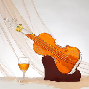 Decanter in Vetro a Forma di Violino <span class=keywords><strong>da</strong></span> 1000 ML per Amanti della Musica, Appassionati di Violino e Musicisti, per Whisky, Scotch, Liquori e Vino - Product Image 3