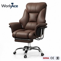 Chaise d'ordinateur en cuir, quatre couleurs au choix, base à 5 étoiles, inclinable, hauteur réglable, BIFMA CE EN1335, vente en gros directe d'usine