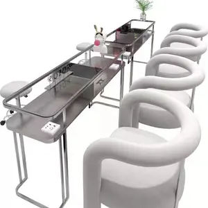 Meja manikur meja kuku murah kualitas tinggi meja Akhir manufaktur Tiongkok dengan lampu terpasang grosir pemasok Tiongkok