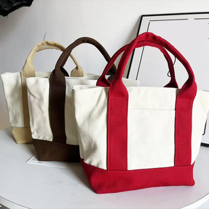 Bolsa de almuerzo funcional de tela reciclada, adecuada para la escuela, el trabajo, viajes, transporte diario de comidas, con asa cómoda. - Product Image 4