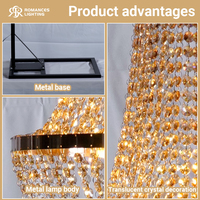 Nouvelles décorations de mariage en gros : support de cadre semi-circulaire en métal avec lustre en cristal, lampes de cheminée pour allée de mariage