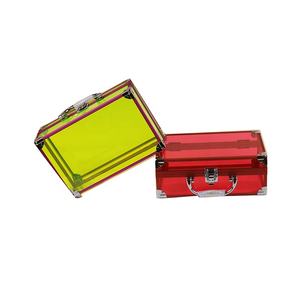 Jaune acrylique <span class=keywords><strong>maquillage</strong></span> organisateur mallette de <span class=keywords><strong>rangement</strong></span> usage spécial cosmétiques affichage étui de transport pour bijoux cheveux accessoires - Product Image 6