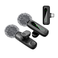 Microphone sans fil miniature 2,4 GHz pour téléphone, à clipser, plug-and-play, pour vlogging, enregistrement, podcast, cours, enregistrement audio
