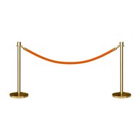 Barrière de contrôle de foule en acier inoxydable avec poteau doré et corde rouge pour exposition muséale