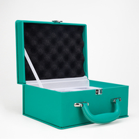 Mallette de luxe personnalisée en MDF et cuir, portable, avec compartiment pour ensemble de tasses, design estampé, pour le rangement de cosmétiques, d'articles d'artisanat ou de bougies