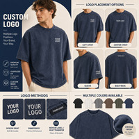 Camiseta Oversize Vintage con Estampado Personalizado al por Mayor, 230GSM, 100% Algodón, Lavado Ácido, Camiseta Lisa de Alto Gramaje, OEM ODM para Hombre