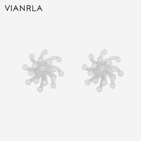 Anting VIANRLA Perak Sterling 925 Perhiasan Anting Bunga 3D Gaya Fashion Grosir