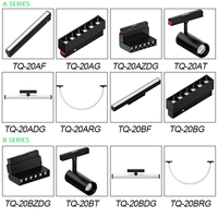 Système d'éclairage sur rail magnétique LED 48V 20mm en aluminium, spots suspendus ou encastrés pour projets commerciaux, bureaux, appartements, restaurants