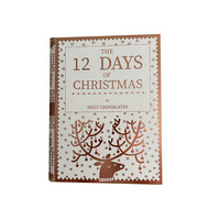 Boîte de calendrier de l'avent en carton rigide OEM faite à la main en gros 20x28x8cm CMYK 4 couleurs gaufrage pelliculage mat/brillant revêtement UV