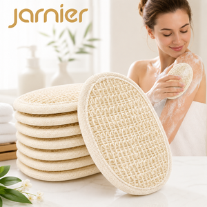 Brosse corporelle ovale Jarnier avec <span class=keywords><strong>éponge</strong></span> exfoliante en loofah, <span class=keywords><strong>éponge</strong></span>s <span class=keywords><strong>de</strong></span> bain style simple et tampon facial en coton loofah pour la <span class=keywords><strong>douche</strong></span> - Product Image 1