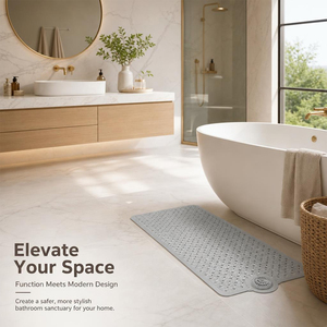 Tapis de bain antidérapant avec filtre à cheveux amovible, séchage rapide, en silicone, pour éviter l'accumulation de cheveux dans les drains - Product Image 1