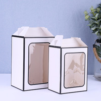 Boîte cadeau personnalisée avec fenêtre, finition mate, motif fleur de déesse, pliable en carton, pour anniversaire