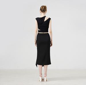 Nuevo diseño ODM conjunto de mujer asimétrico Spandex Jersey trenzado Crop Top Vietnam sin mangas por encima de la rodilla - Product Image 5