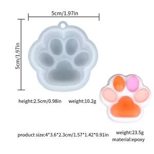 Thème animal de compagnie Silicone Moule DIY Résine Moule Unique Mini chat Patte Imprimer Cast Moule Résine Époxy Faire Des Boucles D'oreilles - Product Image 2