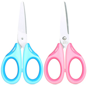 Deli Children's Scissors Stainless Steel Straight Blade For Craft <b>Paper</b> Cutting <b>Red</b> And Blue Mixed Colors - Product Image 1