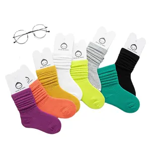 Helle farbe kleines mädchen slouch socken lange neon multi socken kinder baumwolle slouch socke