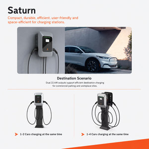 StarCharge Saturn MID PTB Certified 22kW Dual AC EV Charger Type 2 Floor-<b>Mounted</b> Pedestal 4.3-inch LCD Screen - Product Image 3