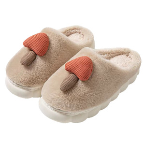 Home Slippers Fluffy Plush Round Toe EVA Outsole Anti Slip <b>Winter</b> Indoor Outdoor Cartoon <b>Decorated</b> - Product Image 3