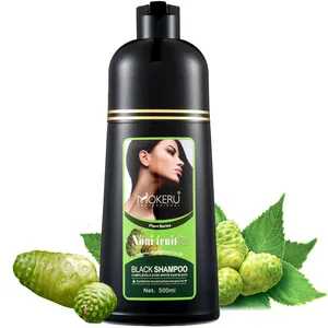Mokeru Natuurlijke Snelle Sterven Shampoo 500Ml Noni Groothandel Haarkleur Permanente Zwart Haar Crème Voor Withe Haar