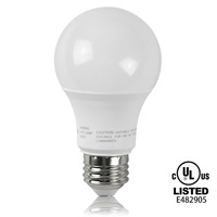 Ampoule LED Warbit A19 E26, support de lampe, haute luminosité, intensité variable, résidentielle, 6WES, certifiée pour l'exportation