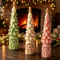 Moule à bougie en silicone Père Noël et sapin de Noël, antiadhésif, facile à démouler, pour bougies parfumées DIY, décoration de table de Noël