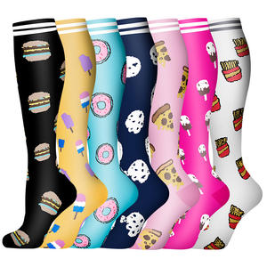 Calcetines de compresión Patrón de alimentos <span class=keywords><strong>Medias</strong></span> de buen soporte <span class=keywords><strong>para</strong></span> enfermera Correr Ciclismo Venas varicosas - Product Image 3