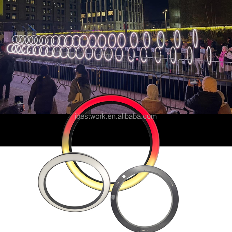 Diameter 600mm 114Leds DMX512 RGB Pixel Ring Light IP65 CRI95 PC DC24V 2-Year Warranty Matrix Light DJ Stage Bar Nightclub