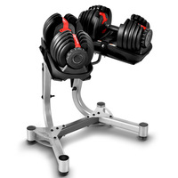 Set de Mancuernas Ajustables 52.5 lb / 24 kg para Entrenamiento Levantamiento de Pesas Ejercicio Muscular Gimnasio y Hogar Equipo de Fitness con Soporte
