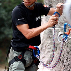 Mousqueton Xinda à petit crochet en alliage d'aluminium bleu pour l'escalade, le rappel, la via ferrata, la sécurité en extérieur - Product Image 1