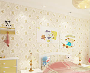 Carta <span class=keywords><strong>da</strong></span> Parati Autoadesiva Non Tessuta con Orsetti Cartoon Romantici e Caldi per Camere di Bambini e Ragazzi, Decorazione Completa per Pareti - Product Image 5