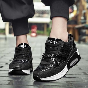 Meilleures ventes <span class=keywords><strong>de</strong></span> nouvelles chaussures <span class=keywords><strong>de</strong></span> sport décontractées à paillettes pour femmes avec semelles augmentant la hauteur-Tailles 35-40 - Product Image 2