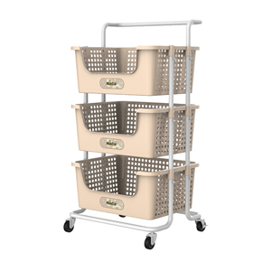 Sturdy polypropylene and steel trolley <b>rack</b> with L-shaped design, perfect for organized <b>storage</b> <b>holders</b> and <b>racks</b> durability - Product Image 2