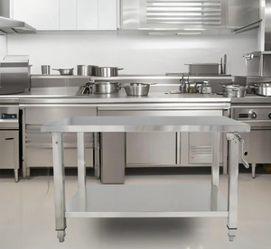 โต๊ะเหล็กสแตนเลสสำหรับงานครัวเชิงพาณิชย์สำหรับโรงแรมและร้านอาหาร - Product Image 4