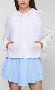 Fermeture éclair antidérapante haut de sport pour <span class=keywords><strong>femme</strong></span> poignets serrés vêtements de Yoga à manches longues poche latérale crème solaire coupe ample pull à capuche - Product Image 5