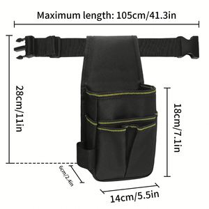 Sacs à outils, sacoche de ceinture, sac à outils pour électriciens, sac à outils en tissu Oxford, sac à outils en toile, trousse à outils de ceinture - Product Image 4