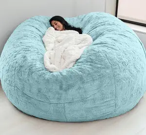 Faux Fur Plush Soft Giant Bean Bags Chairs Sofa Huge Bean Bag Bed Cover Large For Living Room