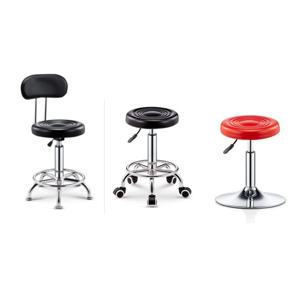 Huzhou anji simple design cheap round adjustable height 360 degree swivling gas lift bar stools
