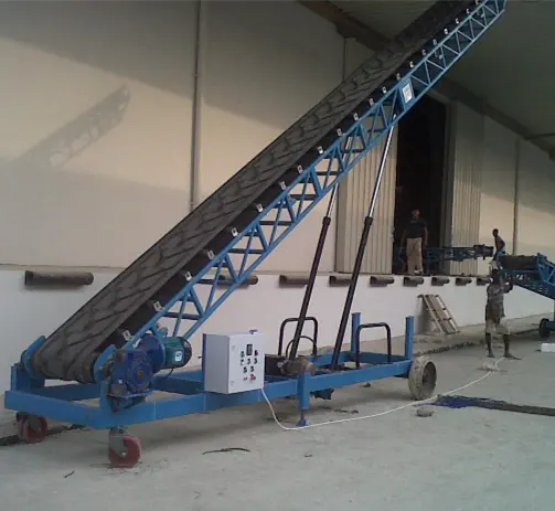 50kg bags loading hydraulic mobile conveyor